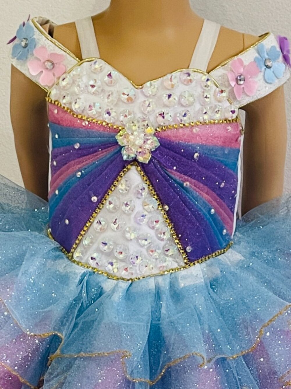 Girls 2-in-1 Pastel Rainbow Princess Dress - Picture 3 of 8